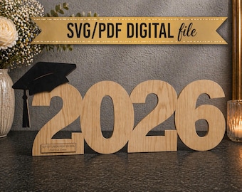 Letrero de graduación, archivo digital SVG/PDF, placa de firmas