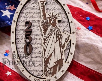 Imán SVG del 250.º aniversario de EE. UU. • Placa de la Estatua de la Libertad (archivo digital)