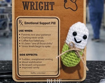 Enfermera SVG, regalo grabado de píldora de apoyo emocional, archivo digital divertido para la Semana de la Enfermera