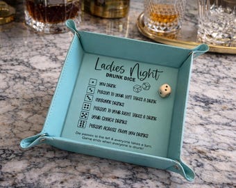 Dados borrachos, juego para la noche de chicas, juego de fiesta de cuero grabado