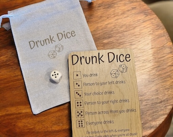 Juego de dados borrachos: divertido juego de beber para fiestas o bares en casa.