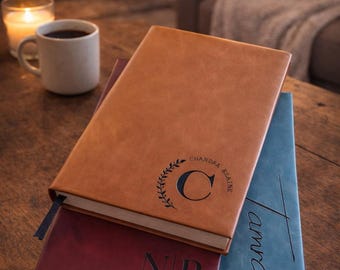 Personalized Leather Journal, Engraved Notepad, Custom Notebook for Men and Women