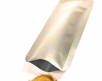 150 pk Mylar Sample Pouches 1 3/4” x 4 3/4” Open Bottom Storage Packets. Lotions, Liquids, Spices, Coffee & Mixes. Heat Sealable  Food Grade