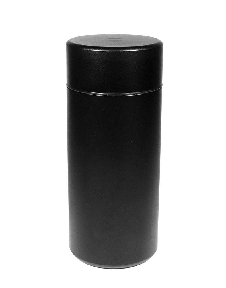 Smell Proof Portable Jar-Container. 4 Tall Best For Spices, Medicines and More. Discreet, Airtight and Waterproof. Black