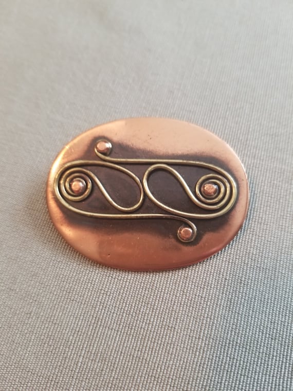 Rare Chenet d' Haiti Copper Brooch - image 1