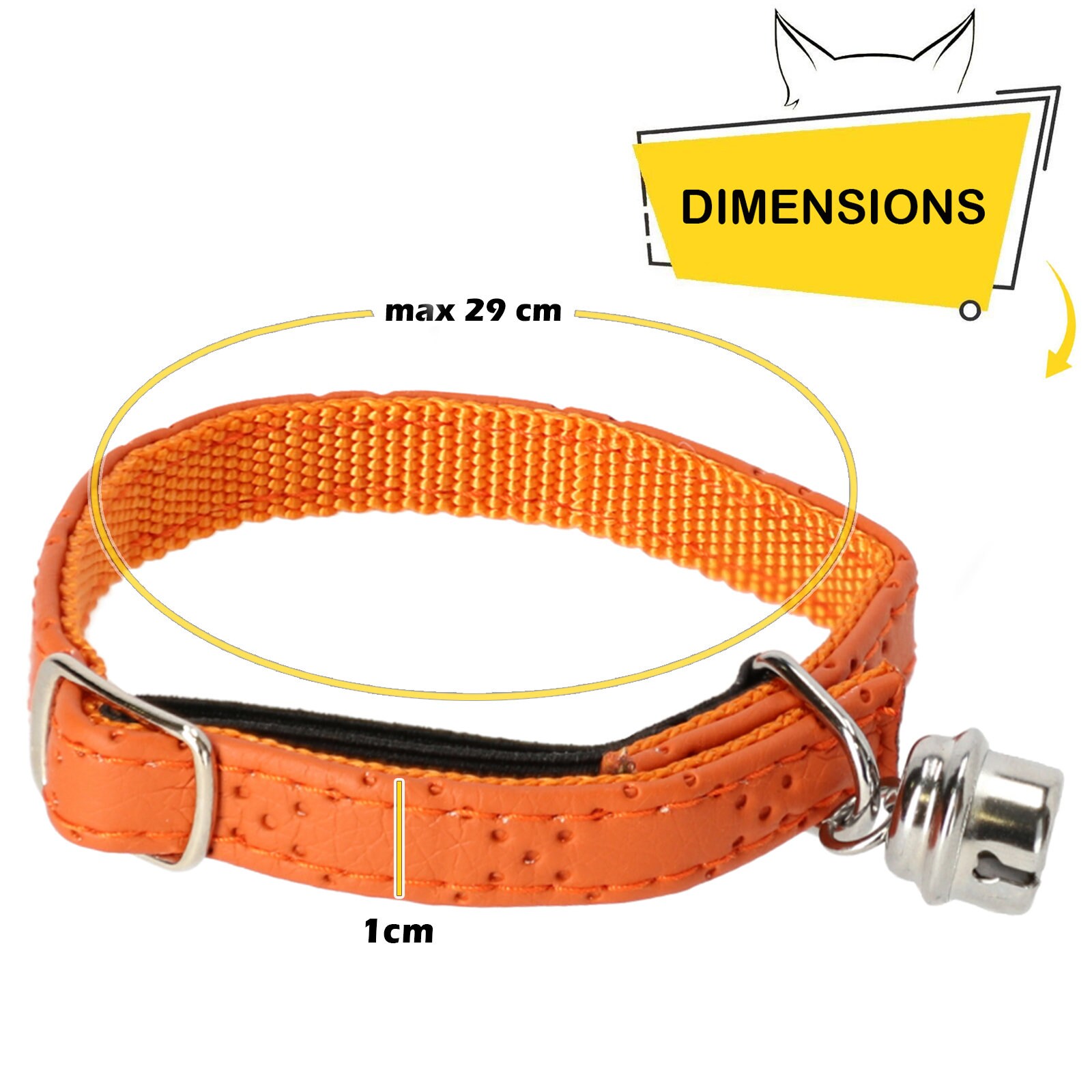 Catcentre® Orange Elegant Cat Collar With Bell Adjustable Faux Etsy UK