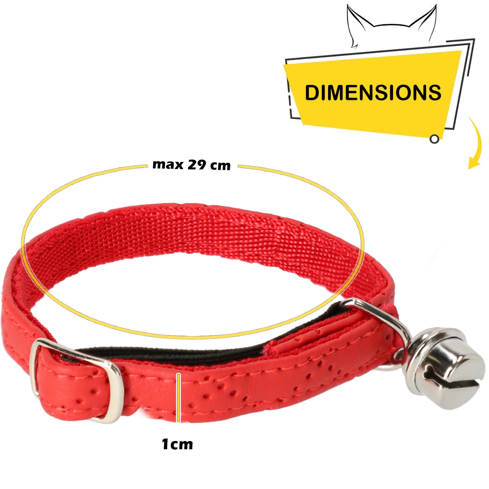 CatCentre® Red Elegant Cat Collar with Bell Adjustable Faux Etsy