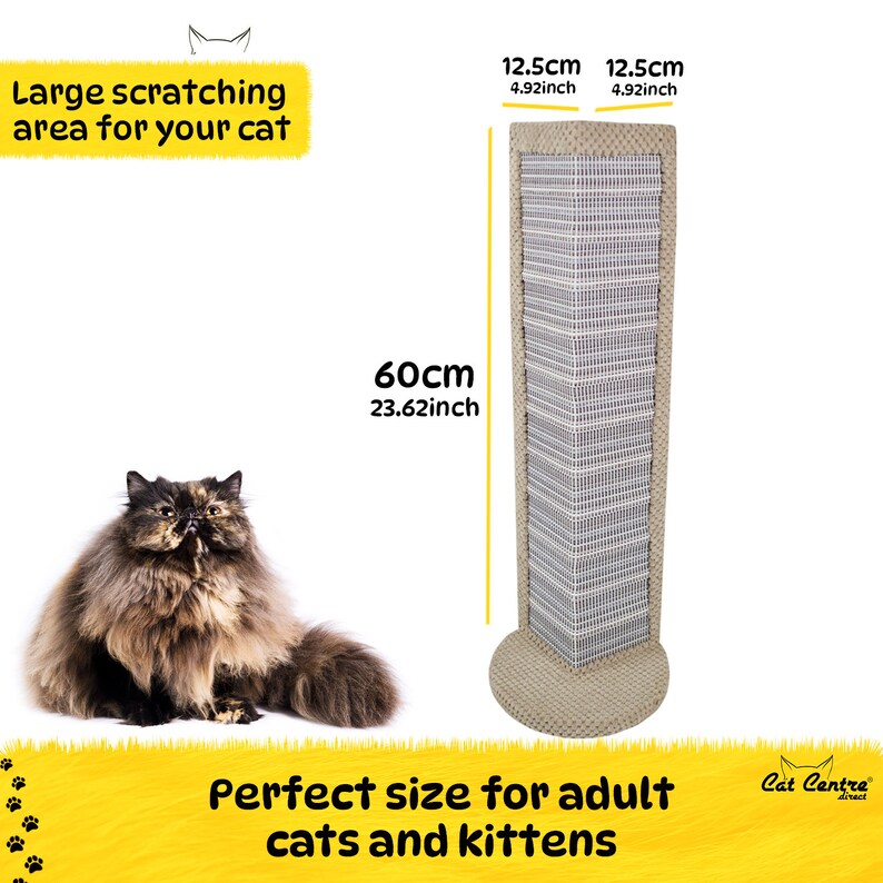 CAT CENTRE Beige Standing Cat Corner Scratching Post the Etsy UK