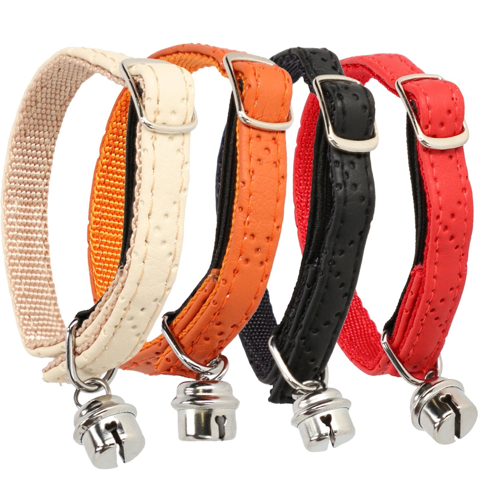 Catcentre® Orange Elegant Cat Collar With Bell Adjustable Faux Etsy UK