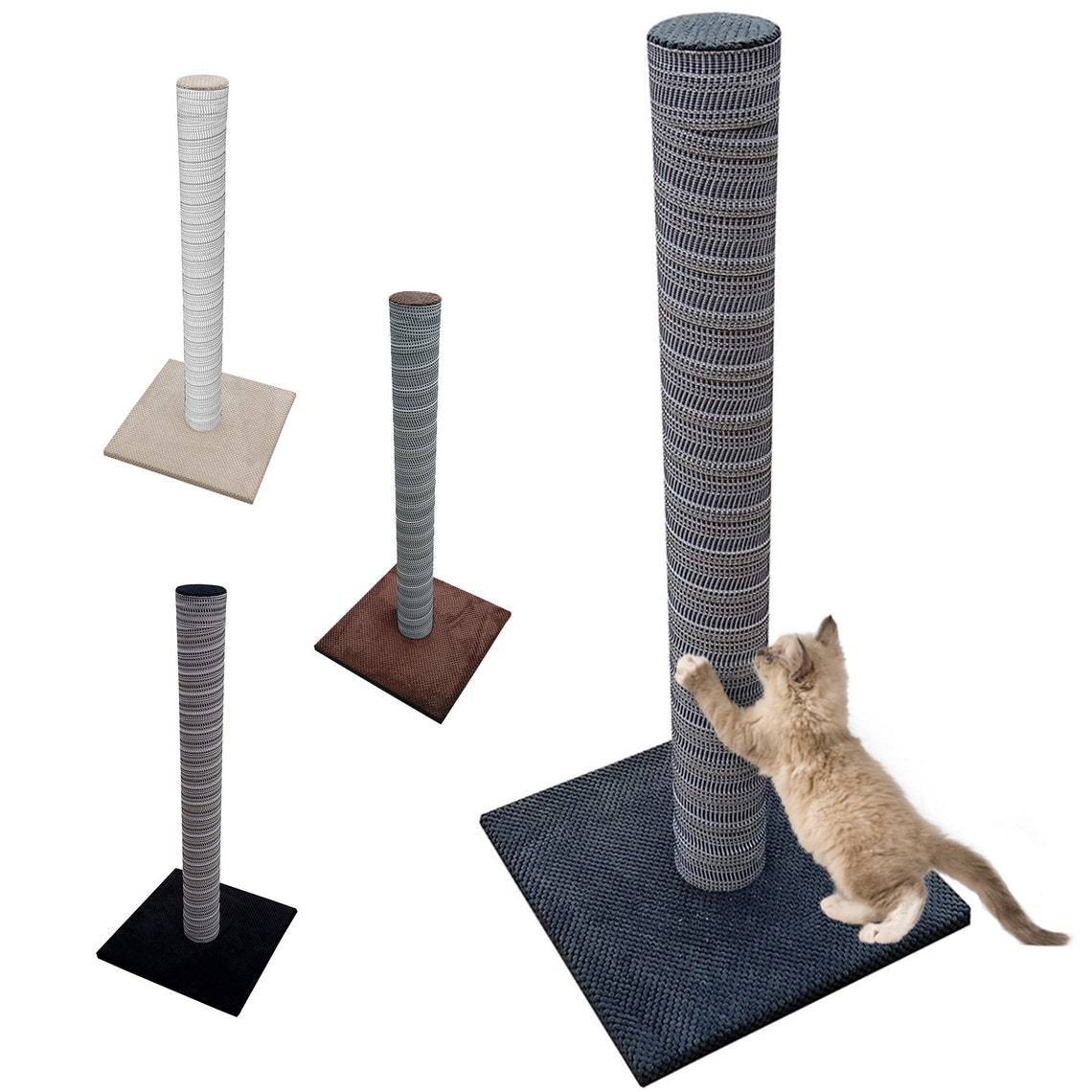 Large 90cm Black Handmade Cat Scratching Pole Activity Etsy