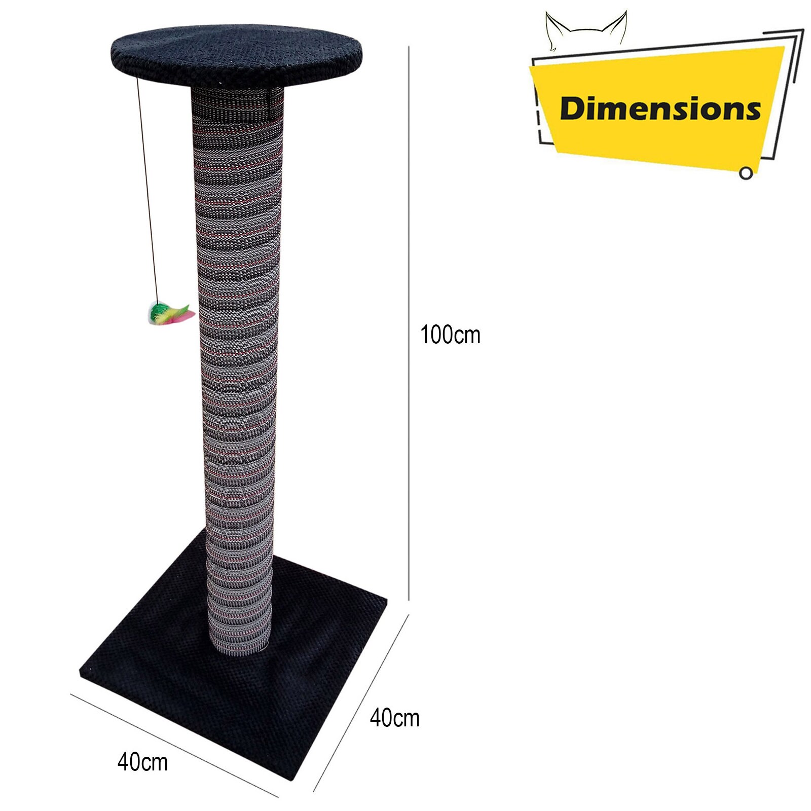 100cm Black Giant Cat Scratching Post Extra Large Tall Etsy UK