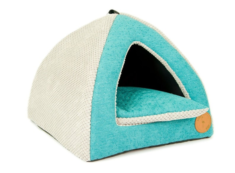 Handmade 50 x 50cm Purple /& Grey UK Pet Cat Puppy Dog Igloo Bed House Pyramid Sofa Cave 2 Sizes