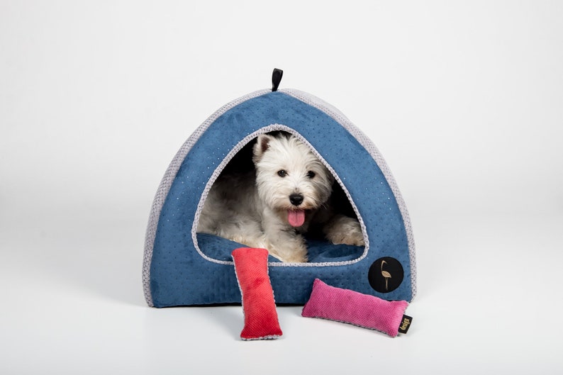 Handmade 50 x 50cm Purple /& Grey UK Pet Cat Puppy Dog Igloo Bed House Pyramid Sofa Cave 2 Sizes