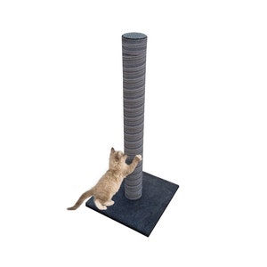 Large 90cm Grey Handmade Cat Scratching Pole - Activity Centre, Climbing, Kitten, Play, Tower