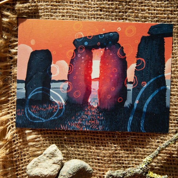 Summer Solstice Sunrise Stonehenge postcard