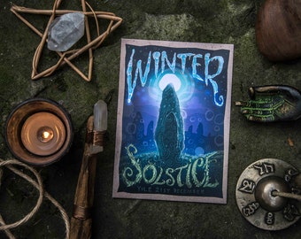 Winter Solstice, Sabbat, Fire Festival, Wheel of the Year Post Card