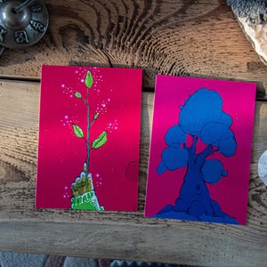 2 Jeu de cartes, Nature Magick, Baguette magique, Arbre, Simplement être comme un arbre, Cartes illustrées