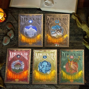 Tarjetas de estilo vintage Solsticio de invierno/Yule (caja con 5 diseños)