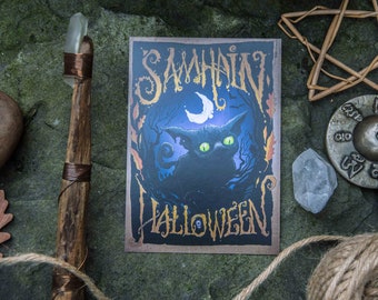 Samhain, Halloween, Black Cat, Witches Cat