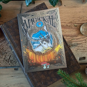 Petite carte de vœux A6 Renne Magickal Yule / Solstice d’hiver