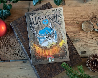 Small A6 Reindeer Magickal Yule/Winter Solstice Greetings Card