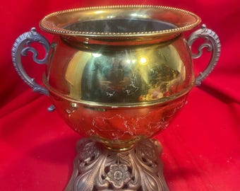 Base de lámpara de aceite estilo trofeo Miller de latón antiguo, piezas o restauración L144