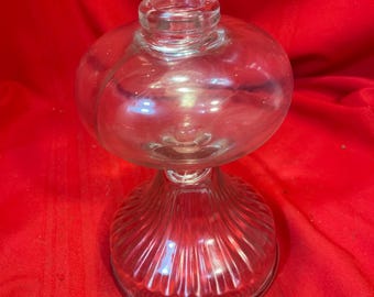 Antique Glass Oil Kerosene Bulbous Lamp Base