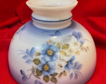 Antique Hand Painted Floral Design 9 3/4" Oil Lamp Shade
