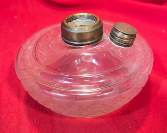 Antique Glass Font For Hanging Oil Lamp Diamond Pattern G6