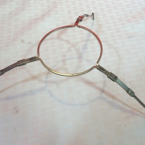 Antique Nickel Silver Slide Lock Lamp Fitter Ring 1888 9&quot; F3