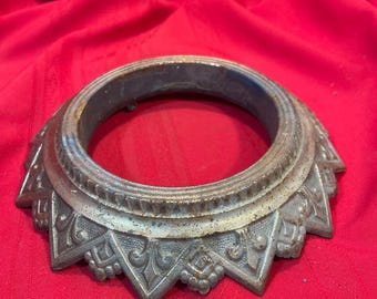 Large Heavy Antique Cast Iron Lomax Iron Horse Slant Shade Holder? Hanging Lamp