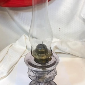 Antique 1877 Oil Kerosene Lamp Turning Purple