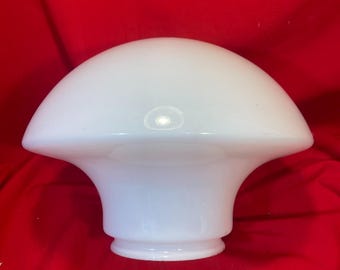 Large White Schoolhouse Mushroom Shaped Lamp Shade Globe 14"