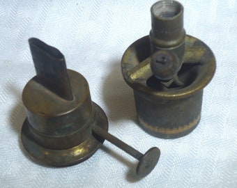 2  Vintage Antique Oil Lamp Lantern Burners Wick Risers Biedlers Zenith 1868 B2