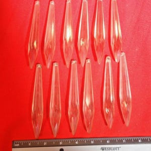 12 prismas de araña antiguos grandes con forma de U de 6"