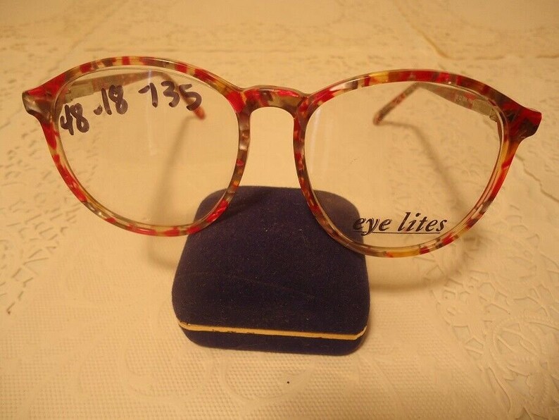 Gorgeous Plastic Vintage NOS Eyeglass Frame Multi-Color Pink Charmant 54-16