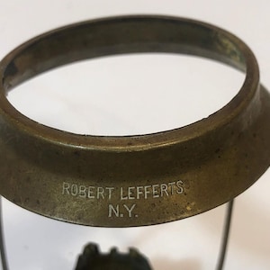 Antique 1800&#39;s Brass Candle Shade Robert Leffert&#39;s N.Y.
