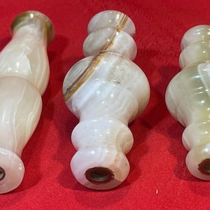 3 Vintage Onyx Lamp Parts Spacers Risers Spindles