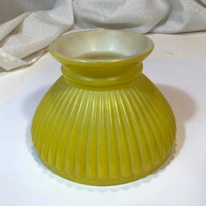 Antique Yellow Ribbed Student Oil Lamp Shade