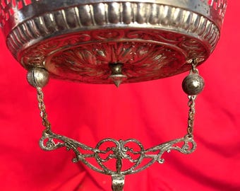 Antique Silver Hanging Oil Lamp Chandelier Canopy Chain Motor Balancer CM2