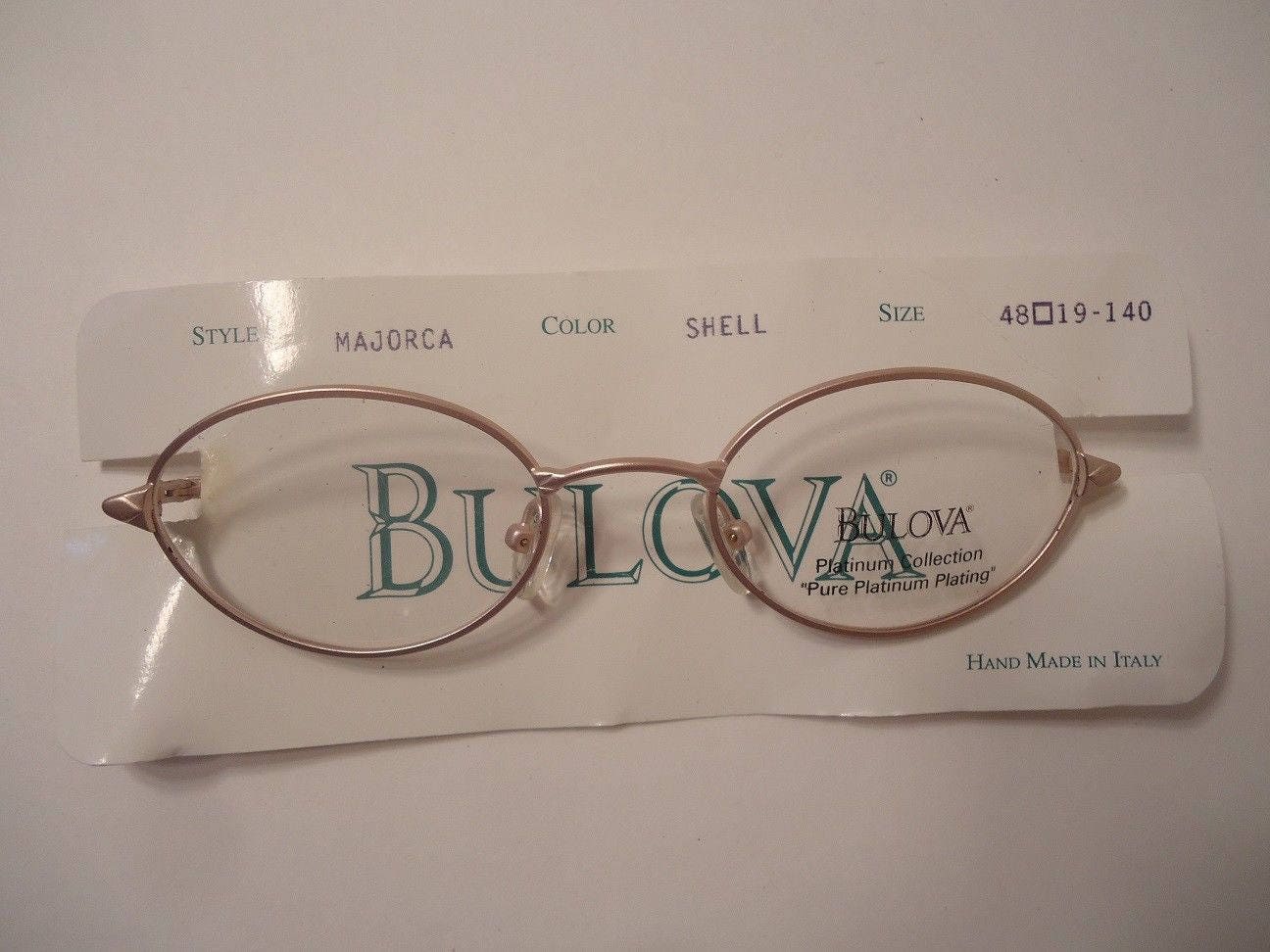 Nos Bulova Majorca S Platinum Plated Eyeglass Frames Italy 50