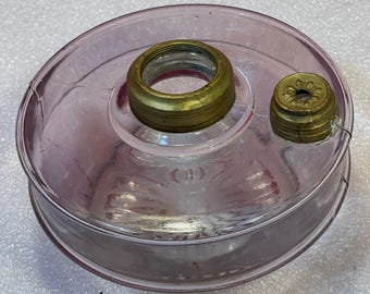 Antique Glass Hanging Oil Lamp Font Turning Purple F20