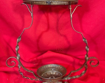 Antique Brass Hanging Oil Lamp Frame Parts F3