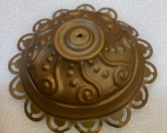 Antique Brass Hanging Oil Lamp Smoke Bell