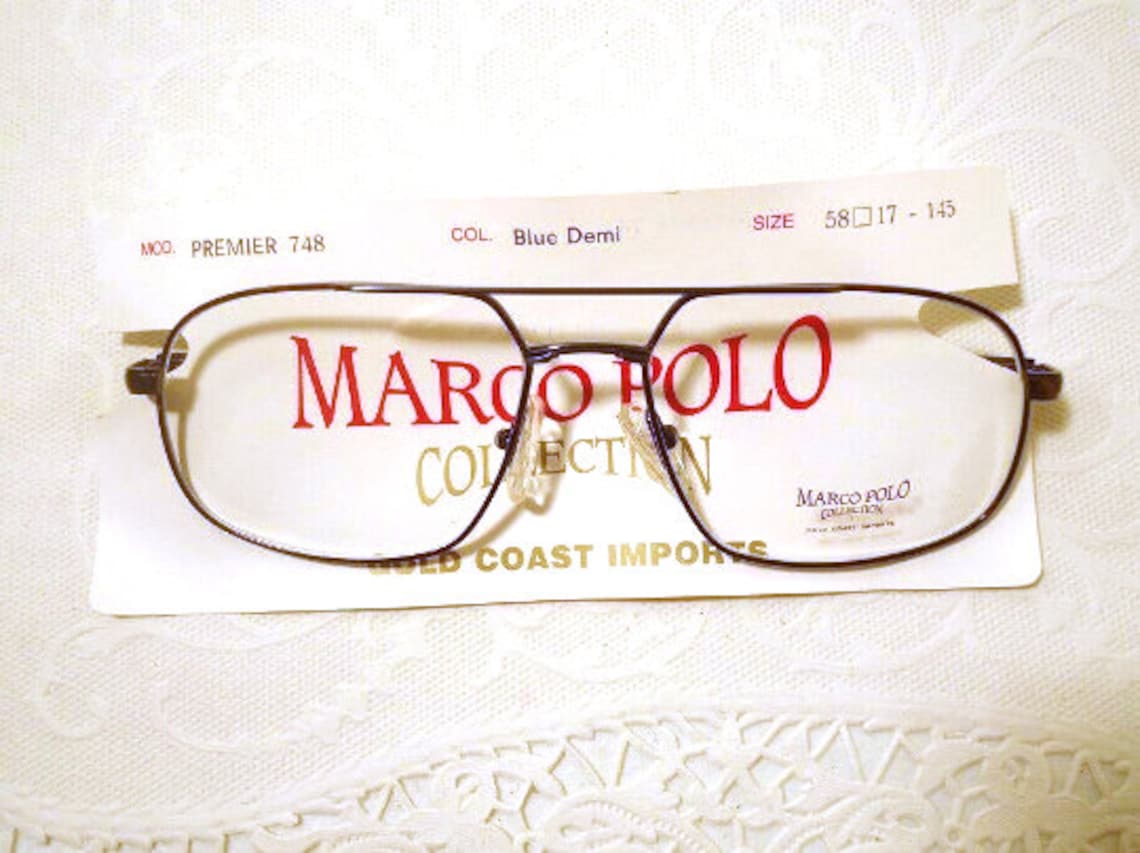 Marco Polo Large Eyeglass Frames Eyeglasses Premier Blue Demi Etsy