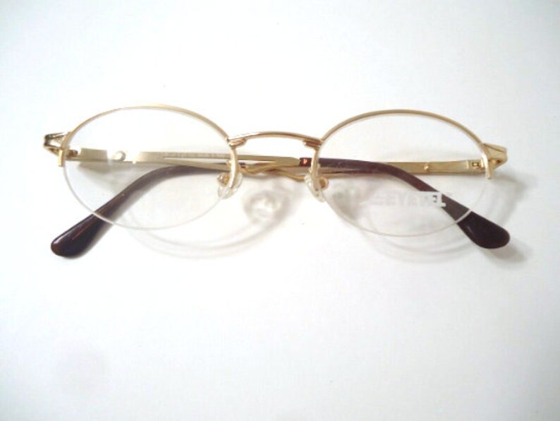 Eyetel Groove Eyeglasses 117 Gold 1/2 Frame Eyeglass Frames | Etsy