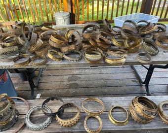 Antique Brass Hanging Oil Lamp Crown Rings