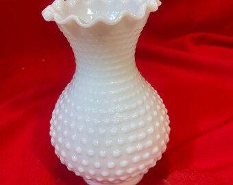 Antique White Milk Glass Hobnail Chimney Lamp Shade 3" Fitter
