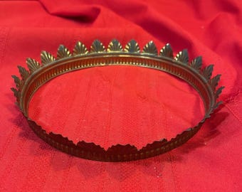 Antique Brass Hanging Oil Lamp Crown Ring CR7