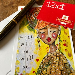 5 cartes postales positives 'What Will Be Will Be' - pack de cartes postales - acceptation - cartes édifiantes - cartes positives - cartes à envoyer en confinement
